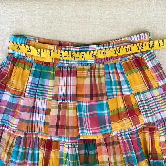 STAUD x Birkenstock NWT Sea Bright Patchwork Plaid cotton midi maxi skirt - Picture 11 of 17